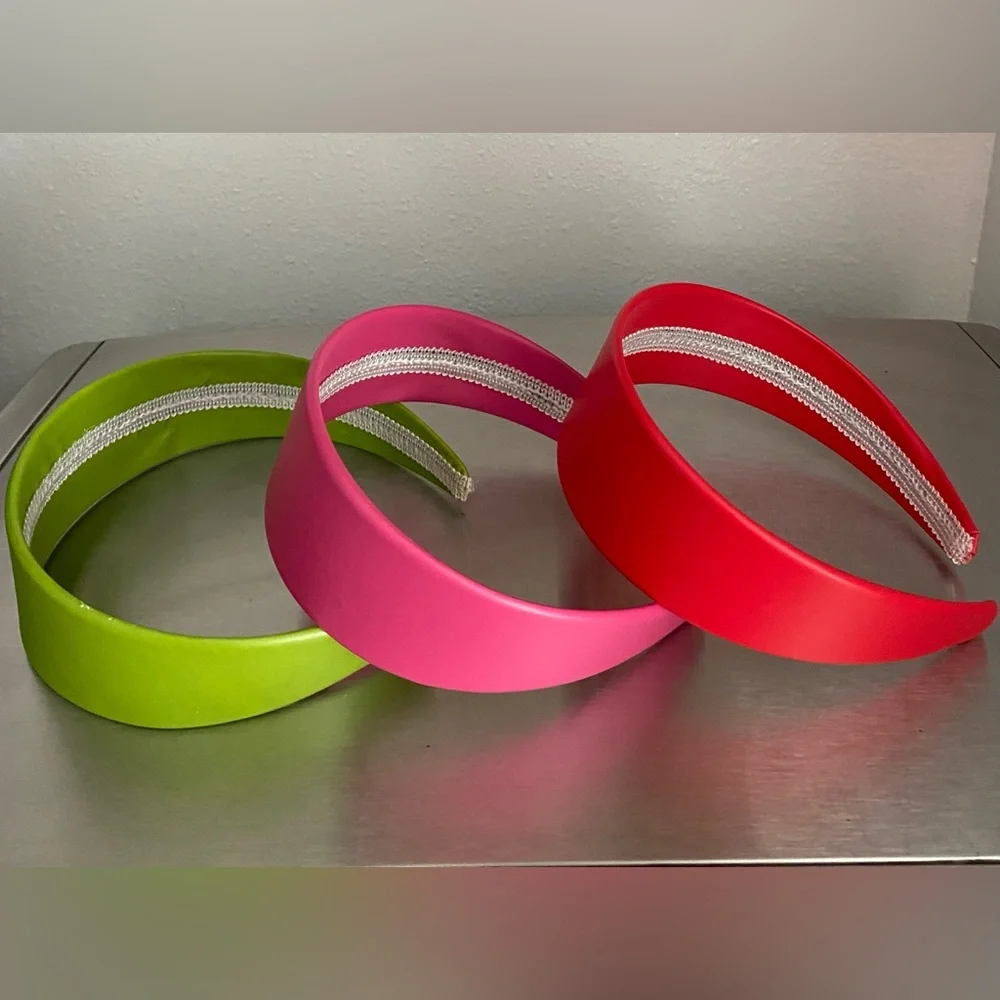 Vibrant Headband Set - Green, Pink, Red